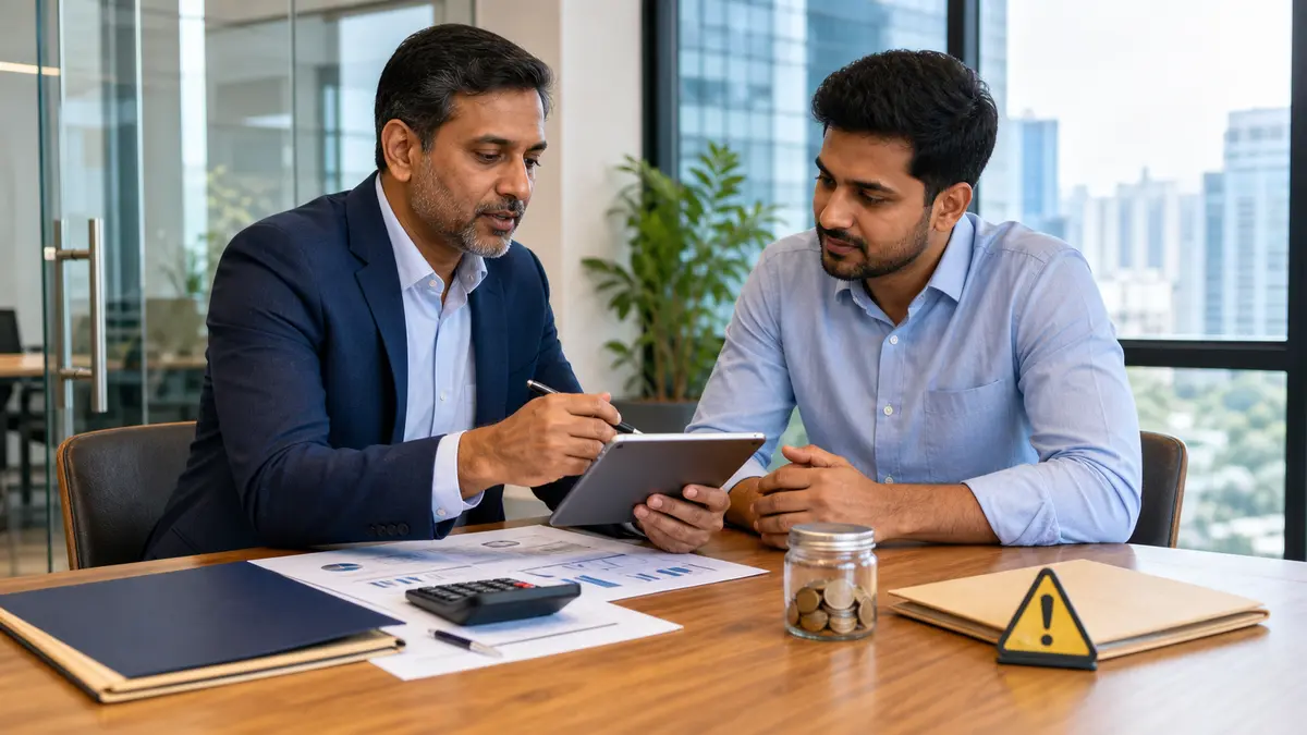 Financial adviser and subscriber reviewing an NPS portability checklist