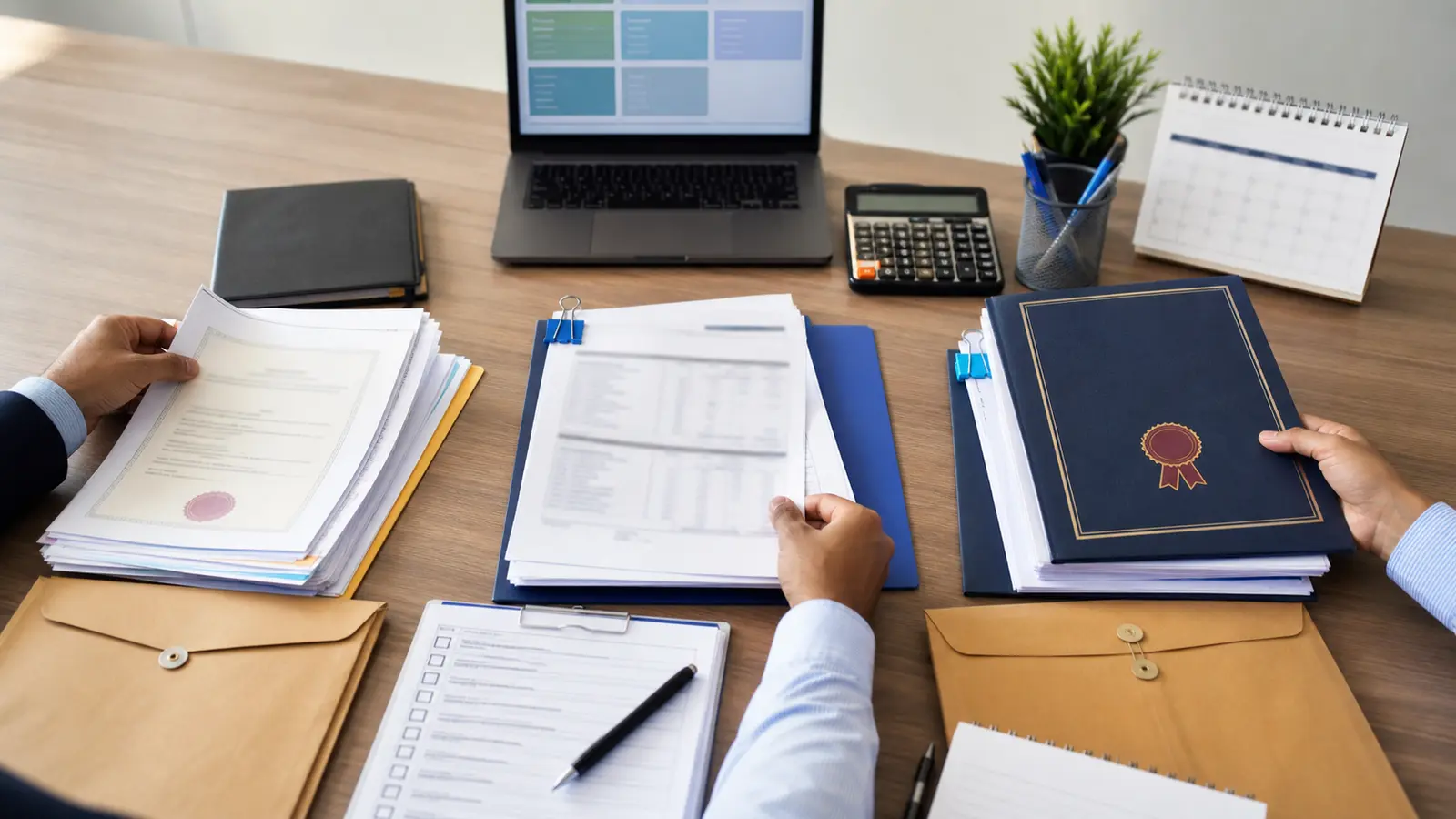 Secure corporate records grouped for company register, depository statement and certification review