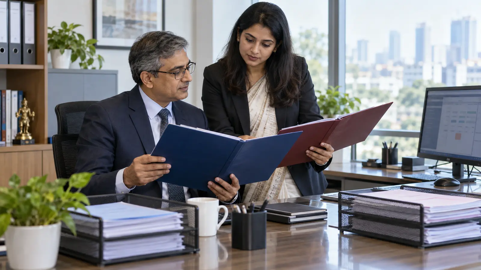Indian RTA shareholder-service team processing secure, generic service-request records after an IPO listing
