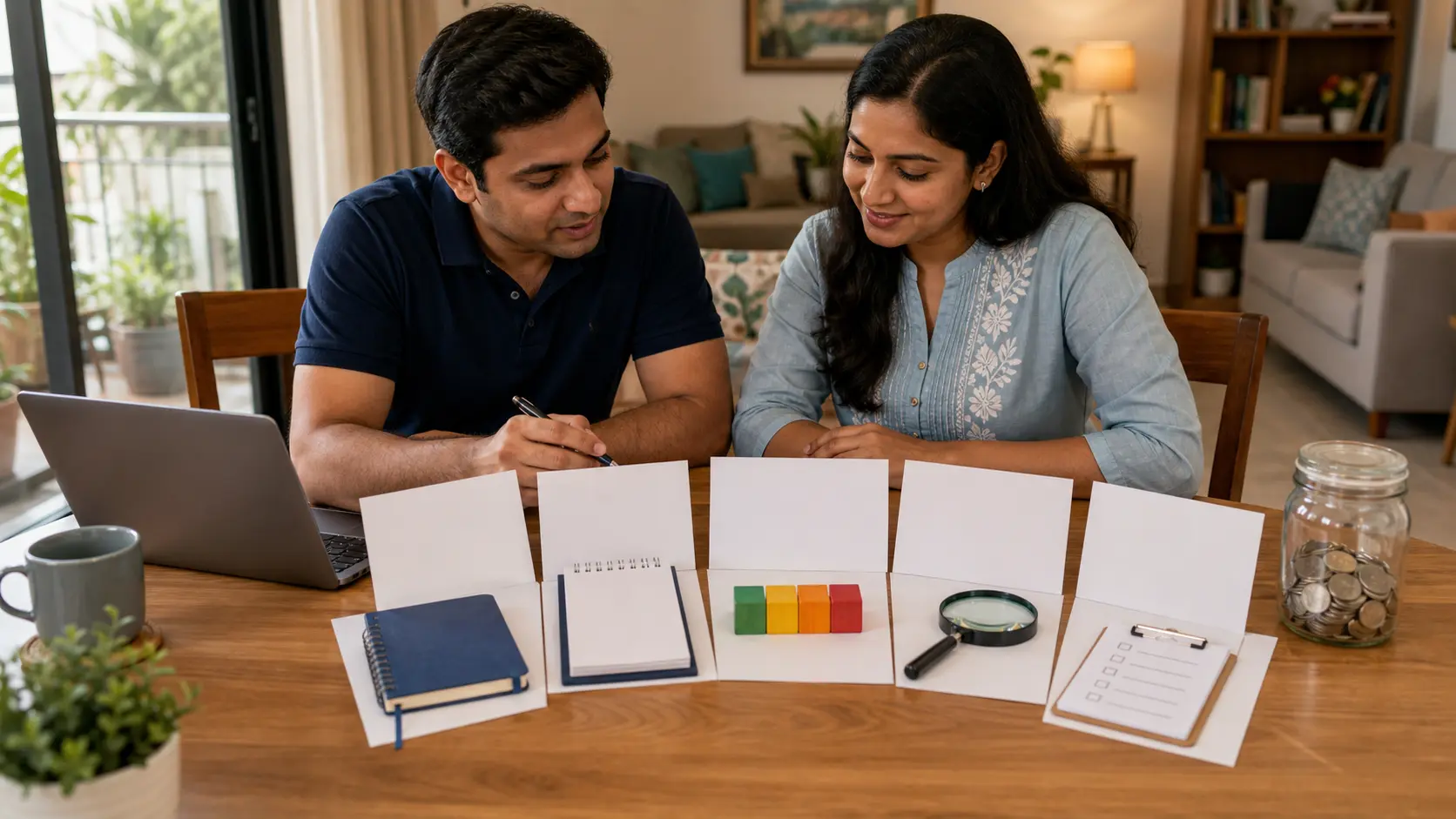 Investor compares goal notes, risk labels, fund categories and portfolio documents as part of a mutual fund selection workflow.
